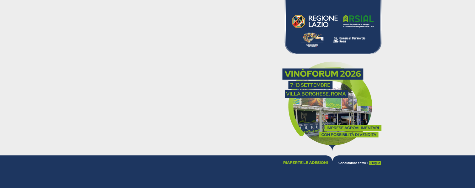 Vinòforum 2026: un nuovo avviso per le imprese agroalimentari del Lazio