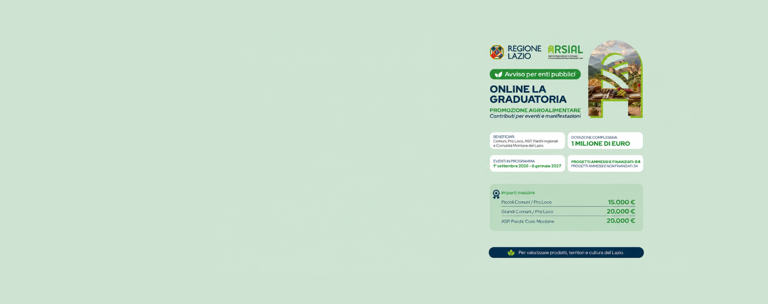 Promozione agroalimentare, avviso per enti pubblici: online le graduatorie